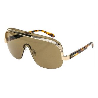 Palm Angels Sunglasses Shield Rimless, Black/gold Frame And Grey Lens Peri10Iking1007