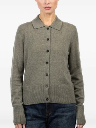 Le Kasha collared button-front cardigan - women - Organic Cashmere - S - Grey