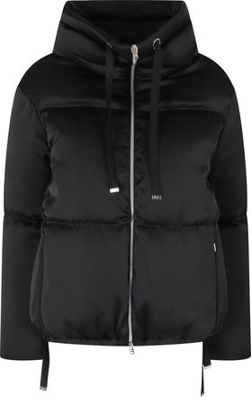 Herno Black High Neck Elastic Waistband Polyester Down Jacket