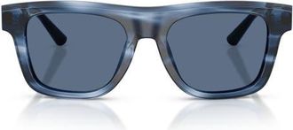 Dolce & Gabbana 52mm Square Sunglasses in Striped Blue /Dark Blue at Nordstrom