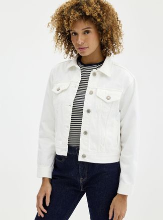Lauren Ralph Lauren Womens White jean jacket