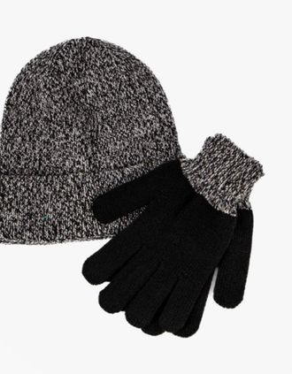 Totes Mens Totes Isotoner HAT AND GLOVE SET Grey - Size: ONE size