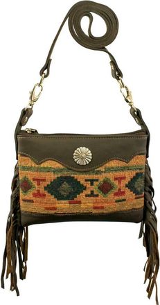 American West Womens Woven Tapestry Trail Rider Crossbody/hip Bag In Multi