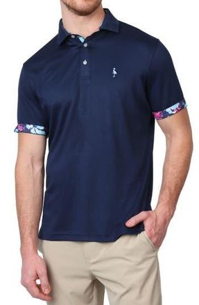 Tailorbyrd Tropical Trim Modal Blend Piqué Polo in Navy at Nordstrom Rack, Size Small