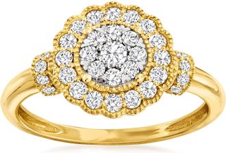 Ross-Simons Diamond Cluster Ring in 14kt Yellow Gold
