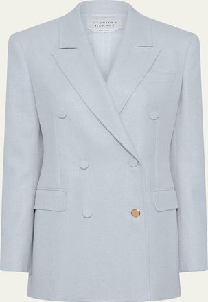 Gabriela Hearst Angela Tweed Double-Breasted Blazer Jacket