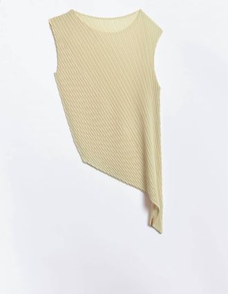 Issey Miyake Womens Compound Pleats Shirt In Cream