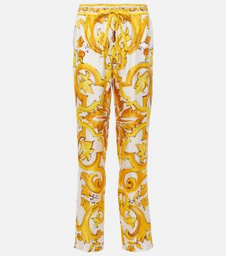 Dolce & Gabbana Pantaloni Majolica in seta