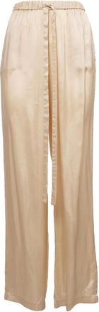 Aspesi Wijde Pijpen Viscose Broek - Dames - Wijde Broeken - Beige - M - Broeken