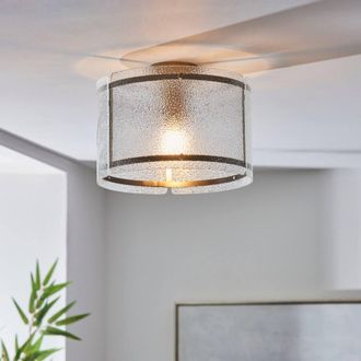 Pagazzi Traynor Clear & Antique Brass Flush Ceiling Light