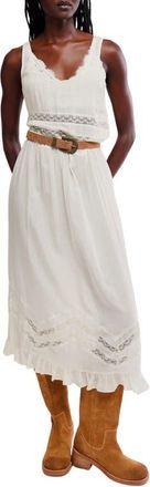 Free People Voile and Lace Midi Dress in Ivory Combo at Nordstrom, Size X-Small