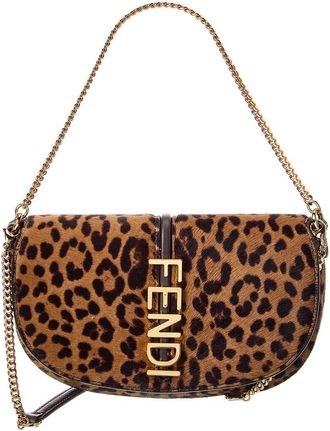 Fendi Fendi Fendigraphy Haircalf & Leather Wallet On Chain