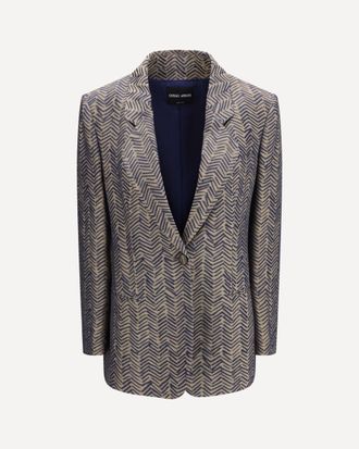Giorgio Armani Single-breasted Jacket cchevron jacquard viscose Female 42