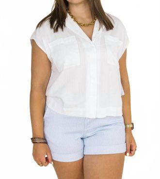 Dear John Denim Cruz Button Up Top In White