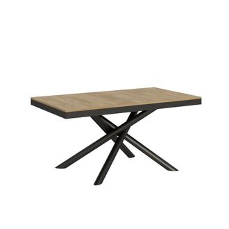 Itamoby Mesa extensible 90x160/264 cm efecto madera roble natural, hierro