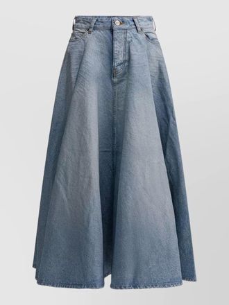 Balenciaga long godet skirt belt loops pockets