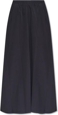 Balenciaga Rokken, Dames, Blauw, S, Leer, Rok met geborduurd logo