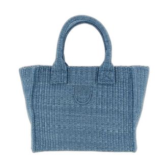 Pinko Strandtasche Klein - Dames - Shoppers - Blauw - ONE Size - Katoen - Tassen