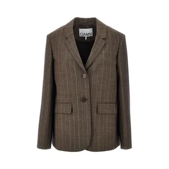 Ganni Wool jacket with pinstriped motif Woman 36