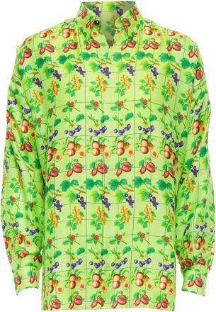 Versace Gianni Versace Fruit Print Silk Shirt