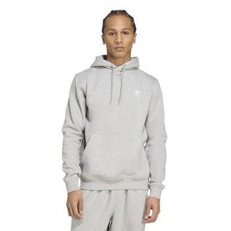 adidas Mens adidas Originals Trefoil Essentials Lifestyle Hoodie - Medium Grey Heather/White Size XXL