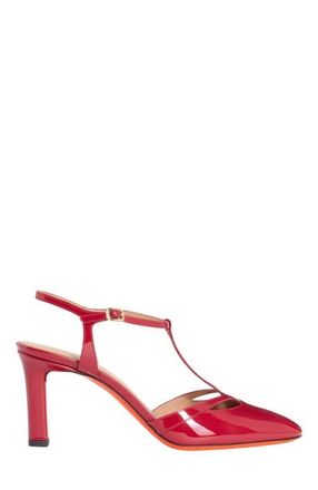 Santoni Womens patent leather high-heel T-bar pump in Red at Nordstrom, Size 10.5