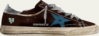 Golden Goose Mens Super-Star Leather Low-Top Sneakers