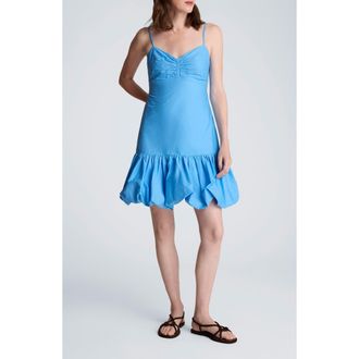 Kenneth Cole Sleeveless Bubble Flounce Minidress in Lake Blue at Nordstrom, Size 12