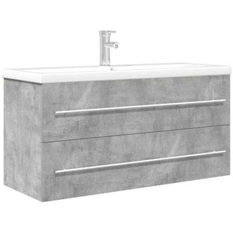 vidaXL Vidaxl - Set muebles de baño 2 piezas madera contrachapada gris hormigón