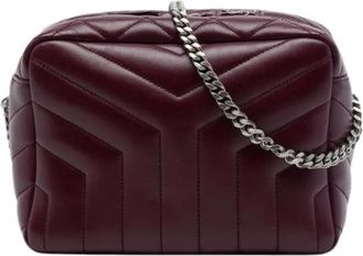 Saint Laurent Pre-owned Quilted Lambskin Crossbody Bag - Dames - Vintage Schoudertas - Rood - ONE Size - Leer - Vintage