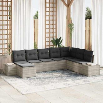 vidaXL Vidaxl - Conjunto De Sof&aacute; De Jard&iacute;n 8 Pcs 319 X 209 X 85 Cm Polirat&aacute;n