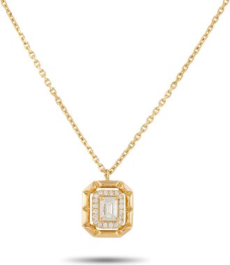 Luxury Bazaar 18K Yellow Gold 0.62ct Diamond Pendant Necklace ANK-19783-Y