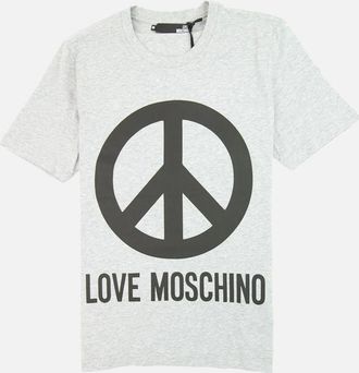 Love Moschino Mens Love Moschino Peace T-shirt Grey/Black - Grey/Multi - Size: 36