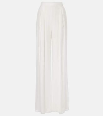 Max Mara Bridal Lampo silk chiffon wide-leg pants