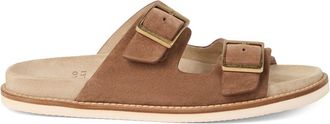 Brunello Cucinelli Sandali slides in pelle scamosciata - Marrone