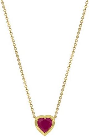 Bony Levy El Mar Ruby Heart Pendant Necklace in Red at Nordstrom Rack, Size 18