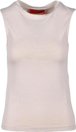 Wild Cashmere Tshirt - Dames - Tops zonder mouwen - Beige - M - Katoen - Tops
