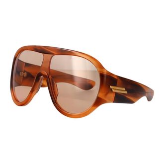 Bottega Veneta Bv1345S Shield Zonnebril - unisex - Accessoires - Bruin - Maat: ONE Size