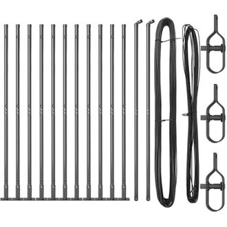 vidaXL Vidaxl - Fence Posts Manual 13 pcs Grey Ø32mm 150 cm Galvanised steel