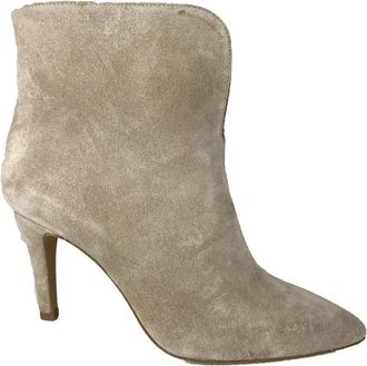 Toral Shoes Stijlvolle Laarzen - Dames - Laarzen met Hak - Beige - 40 EU - Leer - Schoenen