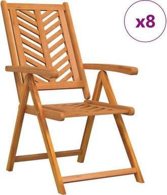 vidaXL Vidaxl - Reclining Chair 8 pcs Brown 57 x 71 x 90cm Wood