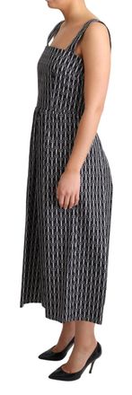 Dolce & Gabbana Womens Black White Pattern Cotton A-Line Dress