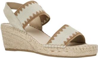 Andr&eacute; Assous Ava Ankle Strap Espadrille Wedge in Bone at Nordstrom, Size 10
