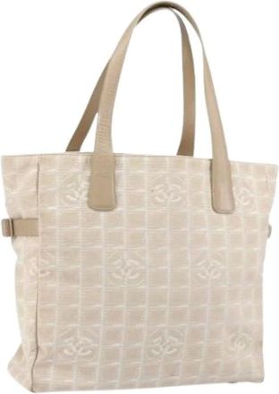 Chanel Pre-owned Tote Bags, female, Beige, Size: ONE SIZE Pre-owned Vintage Nylon Tote Bag
