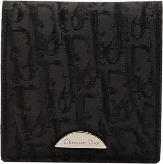 Dior Black Jacquard Nylon Leather Wallet (Bi-Fold) (Pre-Owned)