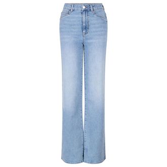 Dante6 Wijde Pijp Marmer Wassing Jeans - Dames - Jeans - Blauw - Maat: W32 Denim