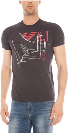 Armani Jeans Casual Sweatshirt - Heren - T-shirts - Bruin - 2XL - Katoen - Tops