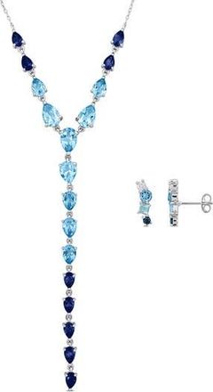 Delmar Blue Topaz Stud Earrings & Y-Necklace Set at Nordstrom Rack