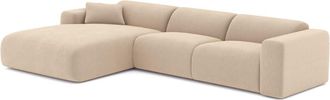 Sia Home Sof&aacute; cama gran izquierdo terciopelo de pana beige 280 cm