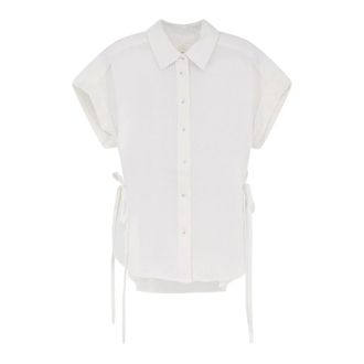 Closed Dames, Blouses & Shirts, Wit, Maat: L Linnen